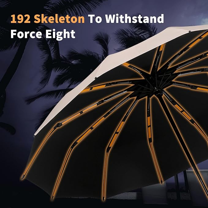 AMAS Beauty Windproof Automatic Umbrella with 192 Reinforced Ribs