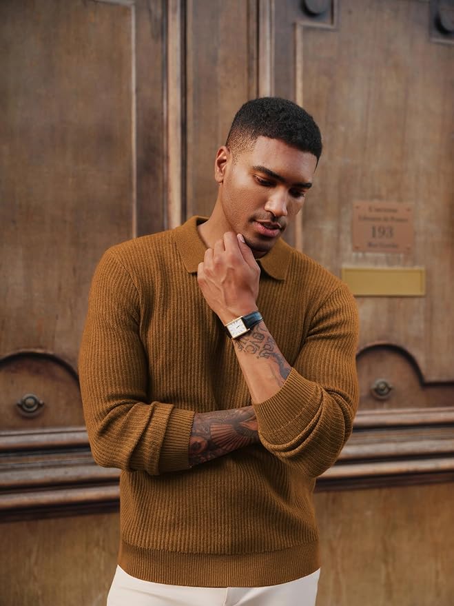 PJ PAUL JONES Men's Knitted Polo Jumper