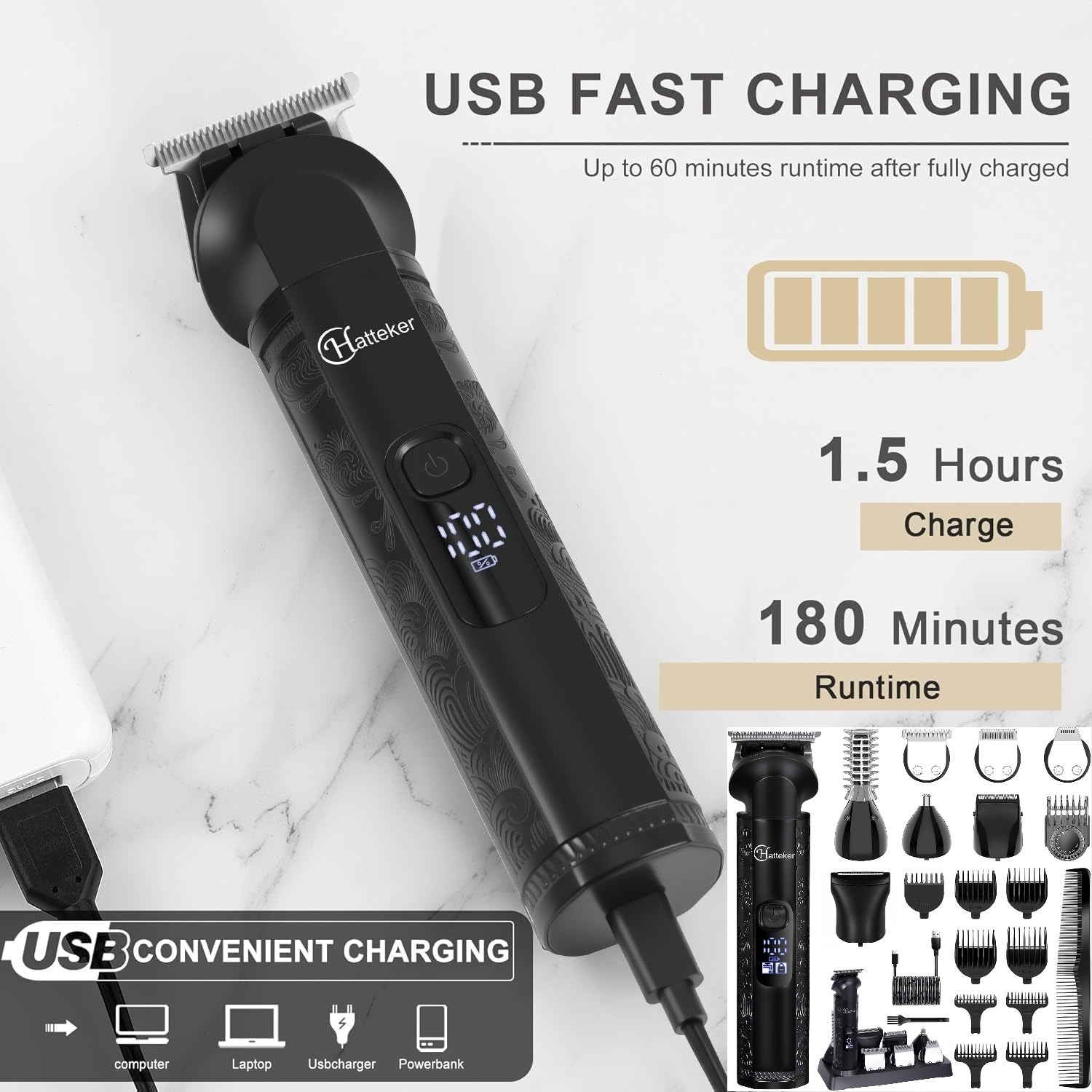 Hatteker Men's Professional Grooming Kit