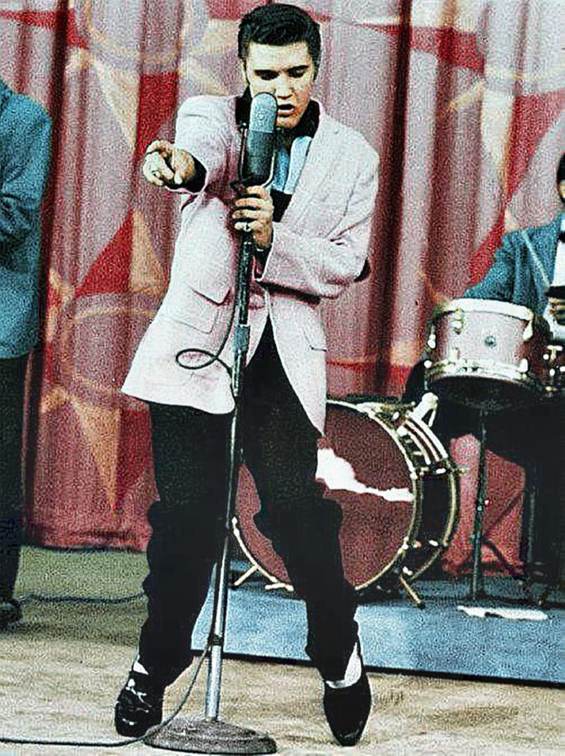 Elvis performing Hound Dog on the Milton Berle Show.