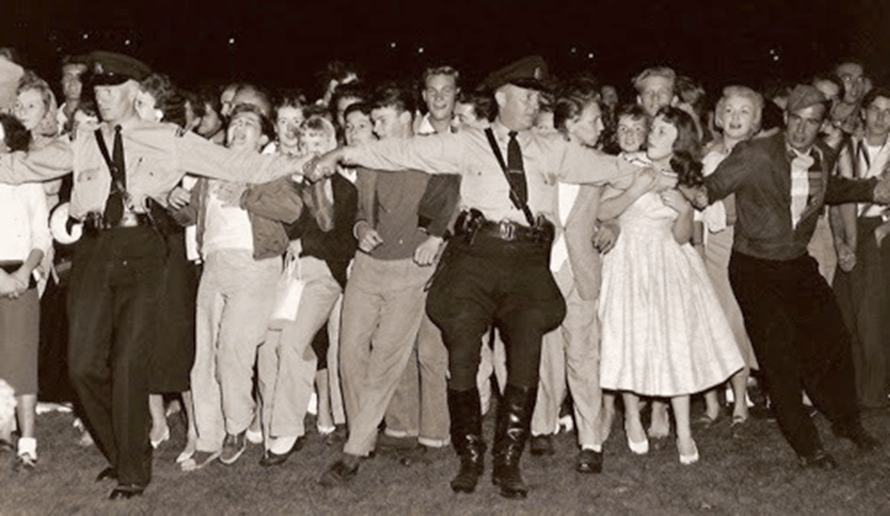 Crowd control, Vancouver, August 31, 1957.