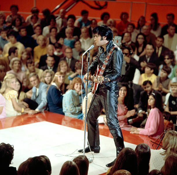 Belting out “Blue Suede Shoes”, June 29, 1968. Comeback TV Special