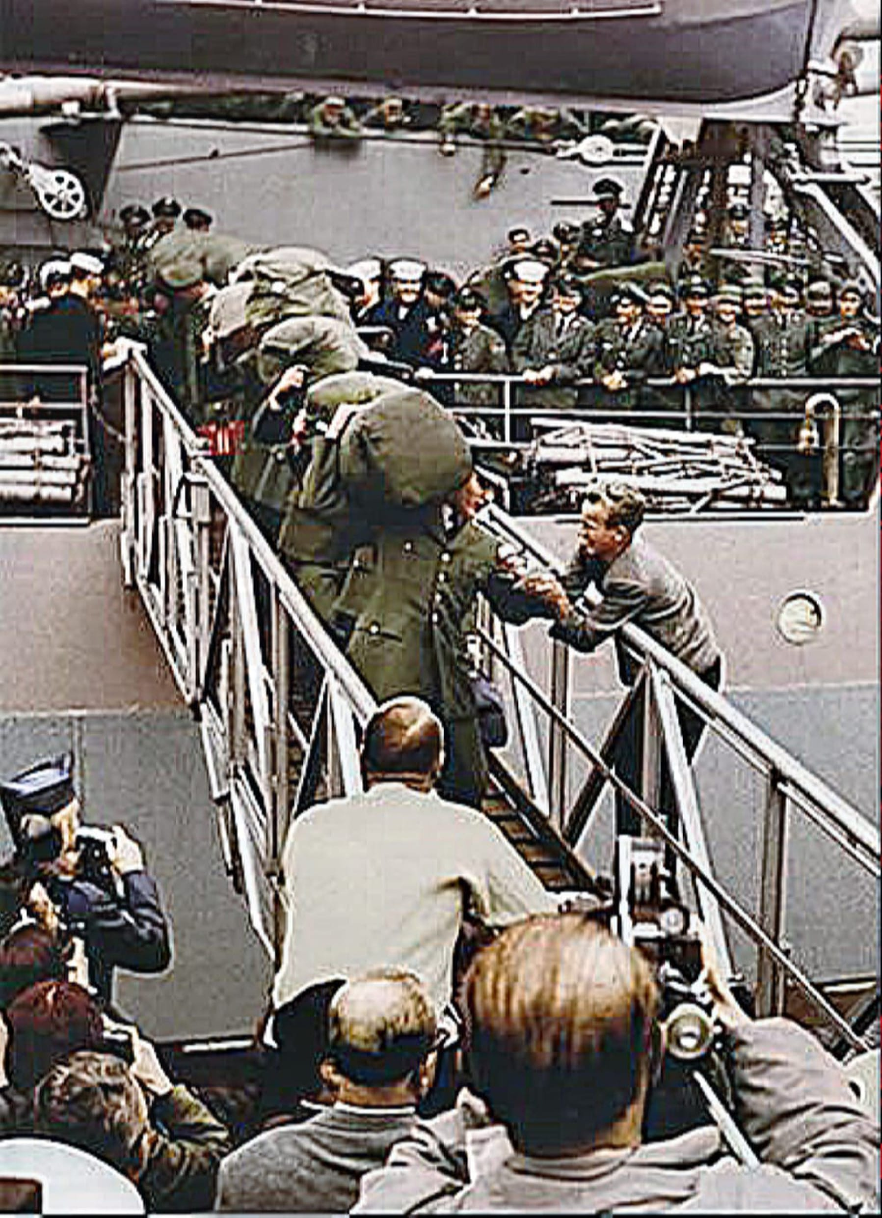 Elvis arriving in West Germany, October 1, 1958.
