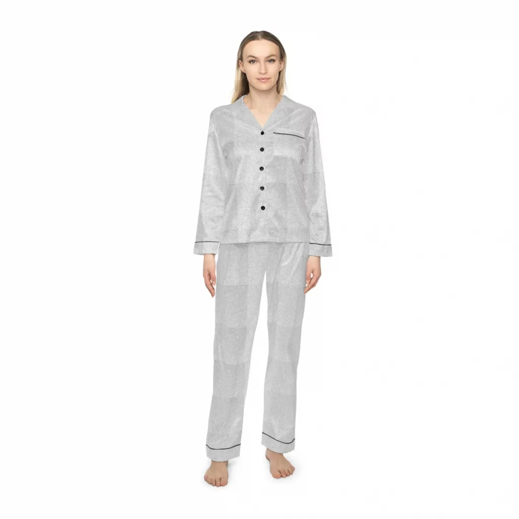 Compra mis diseños en Etsy - Ropa de dormir - Pijama de mármol blanco agrietado.