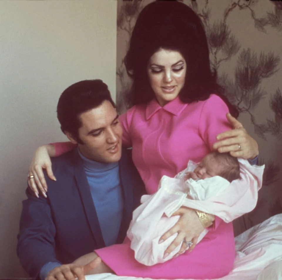 Elvis, Priscilla and Lisa Marie, February 5, 1968.