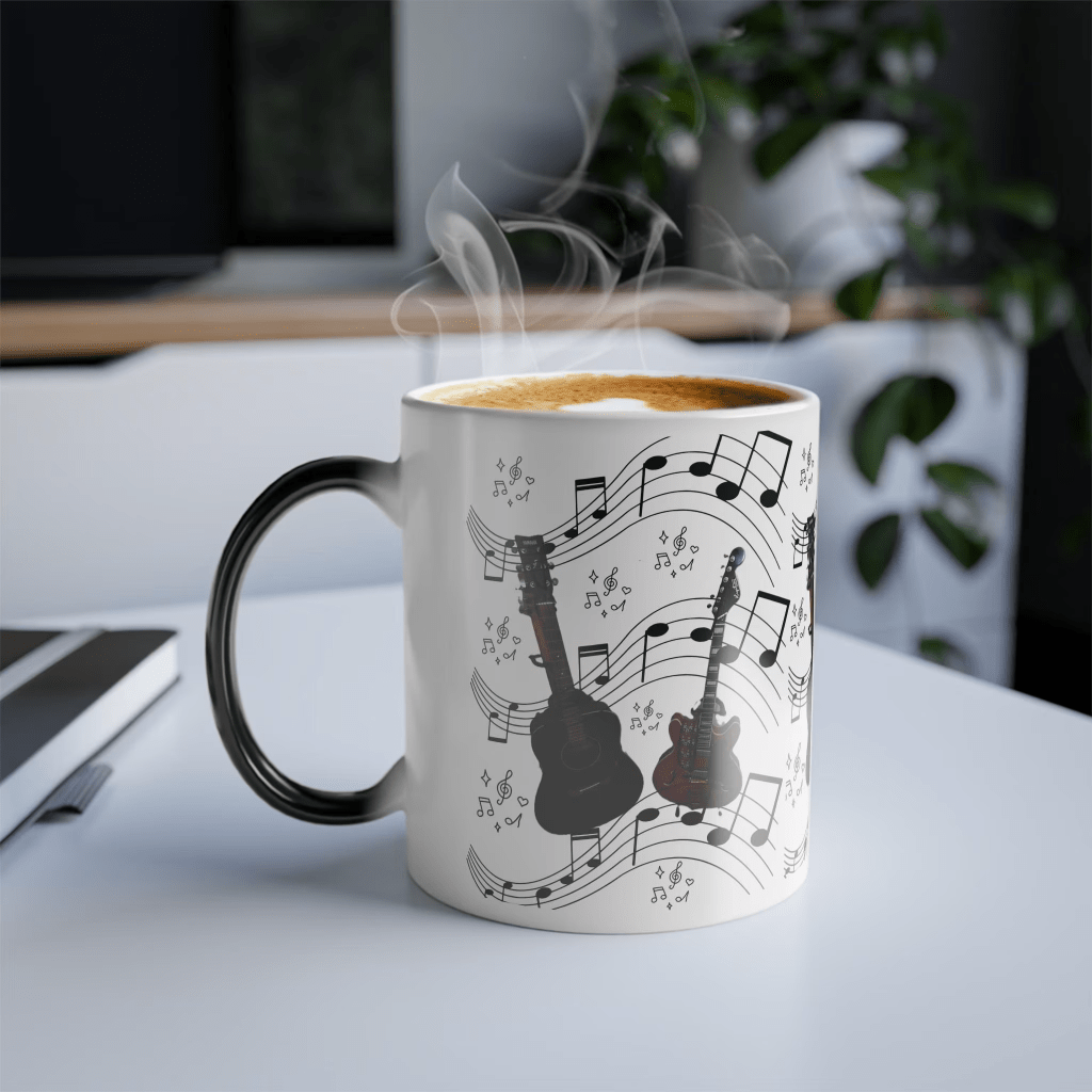 Compra mis diseños en Etsy - Taza de guitarra mágica