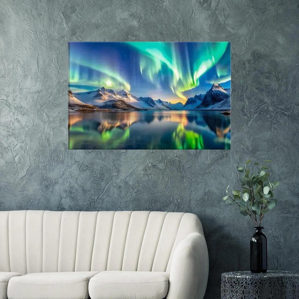 Compra mis diseños en Etsy - Northern Lights Wall Canvas Art