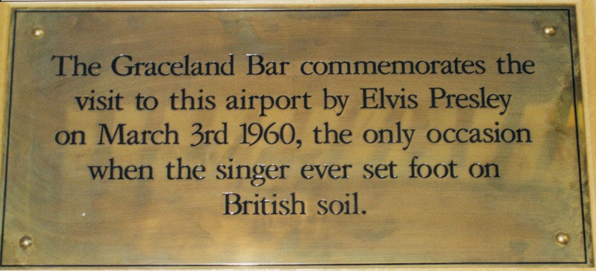 Prestwick Airport, Scotland, plaque.