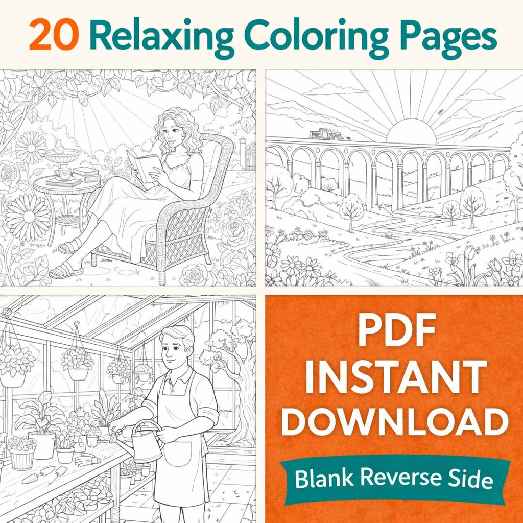 Shop My Etsy - Digitial Downloads - Relaxing Coloring Pages