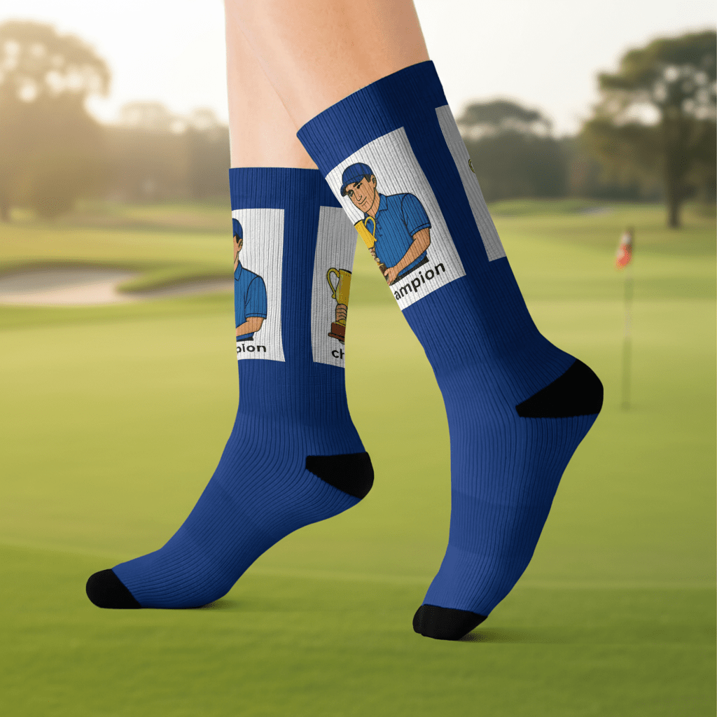 Shop My Designs auf Etsy - Bekleidung & Accessoires - Champion Golfer Socken.